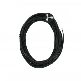 Universal Black Cable & 13A Plug Assembly (2-Core x 1.0mm, 12m)