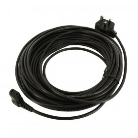 Universal Black Cable & 13A Plug Assembly with Non Rewireable Angled 250V 10A Connector (2-Core x 1.00mm, 15m)