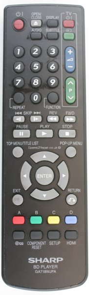 Sharp GA718WJPA Remote Control (Original)