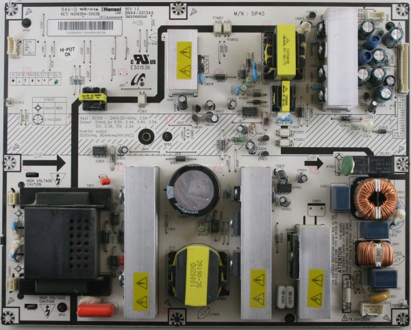 Samsung LE40R73BD - PSU - BN44-00134A - REV 1.3 - 3925310002AD - KETI HU09364-5003B - SIP40