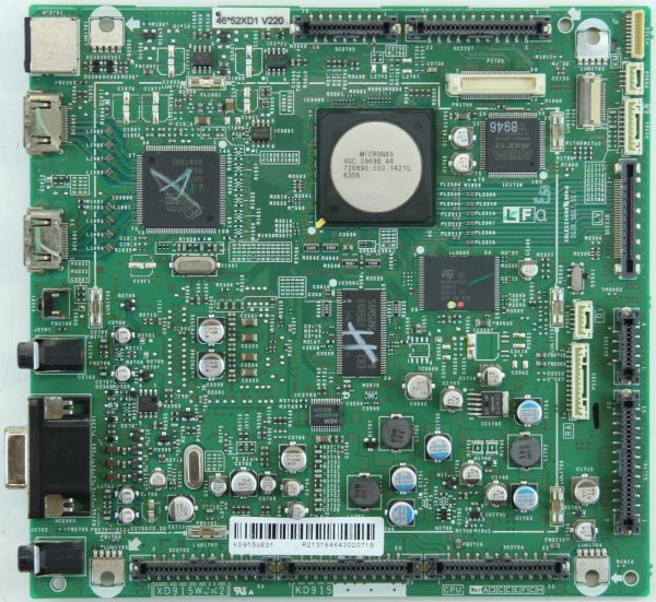 Sharp LC-46XD1E - Inputs - KD915WE01 - XD915WJN2 - KD915