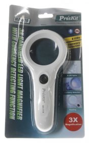 Proskit Magnifier - 3x Handheld Led Light Magnifier With Currency Detecting Func Proskit Magnifier - 3x Handheld Led Light Magnifier With Currency Detecting Func