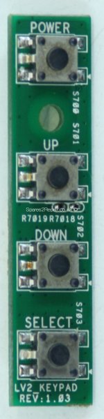 Toshiba 50L4333DG - Buttons - R7019R7018 - LV2_KEYPAD - REV:1.03